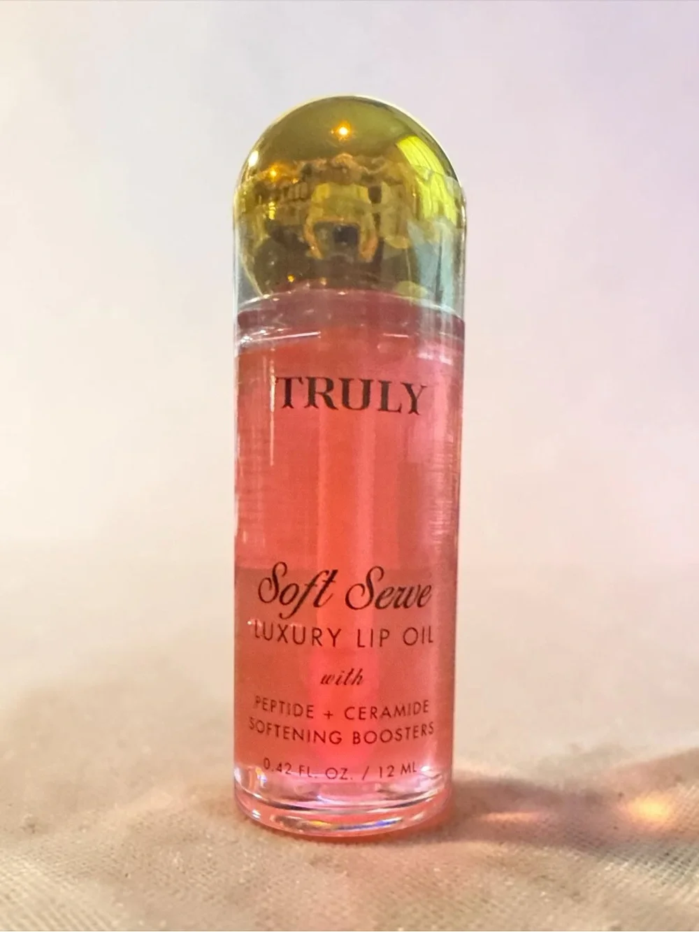TRULY Soft Serve Luxury Lip Oil - Pink with Gold Cap